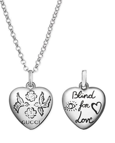 gucci blind for love pendant necklace sterling silver|blind for love Gucci earrings.